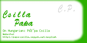 csilla papa business card